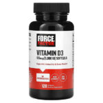 витамин D3, 125 мкг (5000 МЕ), 120 мягких таблеток — Force Factor