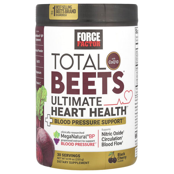 foa66144_v_17.jpg Total Beets® с коэнзимом Q10, максимальная добавка для здоровья сердца, со вкусом черешни, 255 г (8,99 унции) — Force Factor
