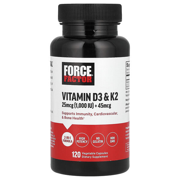 foa66153_v_8.jpg Витамины D3 и K2, 120 растительных капсул — Force Factor