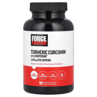 Куркумин и куркумин с BioPerine®, 90 растительных капсул — Force Factor