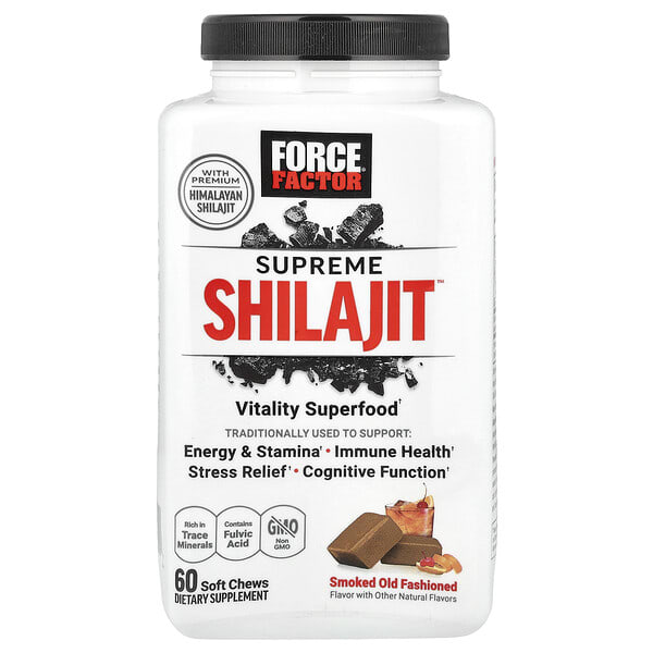 foa66205_v_8.jpg Supreme Shilajit™, старомодное копчение, 60 жевательных таблеток — Force Factor