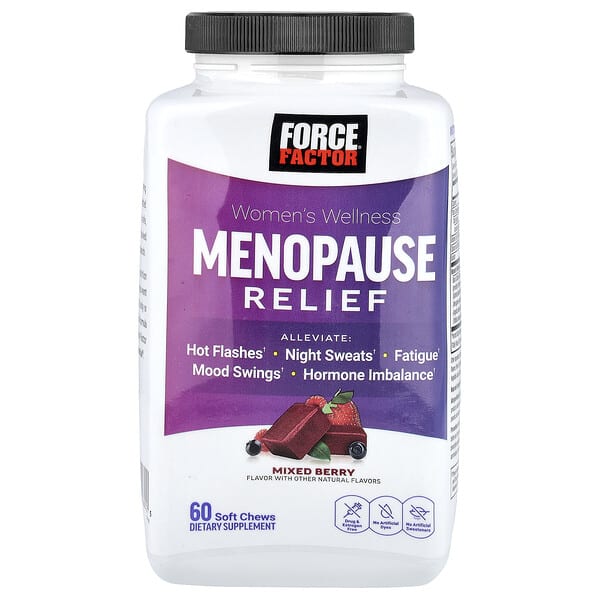 foa66212_v_8.jpg Women's Wellness, средство для поддержки при менопаузе, со вкусом ягодного ассорти, 60 жевательных таблеток — Force Factor