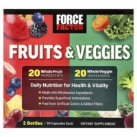 фрукты и овощи, 2 флакона по 90 капсул — Force Factor