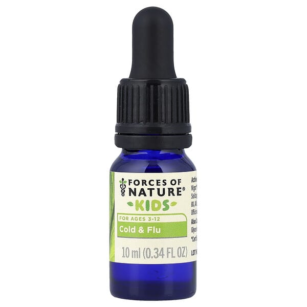 fon01332_v_37.jpg Organic Plant Medicine, от простуды и гриппа, для детей от 3 до 12 лет, лимон, 10 мл (0,34 жидк. унц.) — Forces of Nature