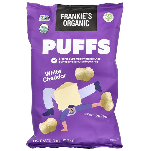 frk87714_v_2.jpg Puffs, белый чеддер, 113 г (4 унции) — Frankie's Organic