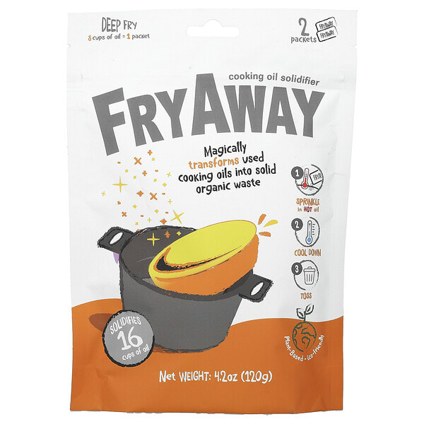 fry69454_v_8.jpg FryAway, отвердитель растительного масла, для обжарки, 2 пакетика, 120 г (4,2 унции)