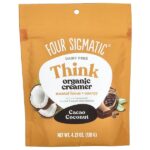 Think Organic Creamer, без молочных продуктов, какао и кокос, 120 г (4,23 унции) — Four Sigmatic