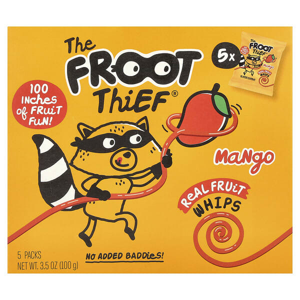 ftf79204_v_16.jpg The Froot Thief, Real Fruit Whips, манго, 5 пакетиков по 20 г (0,7 унции)