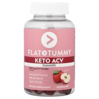 Keto ACV, жевательные таблетки, со вкусом натурального яблока, 60 жевательных таблеток — Flat Tummy