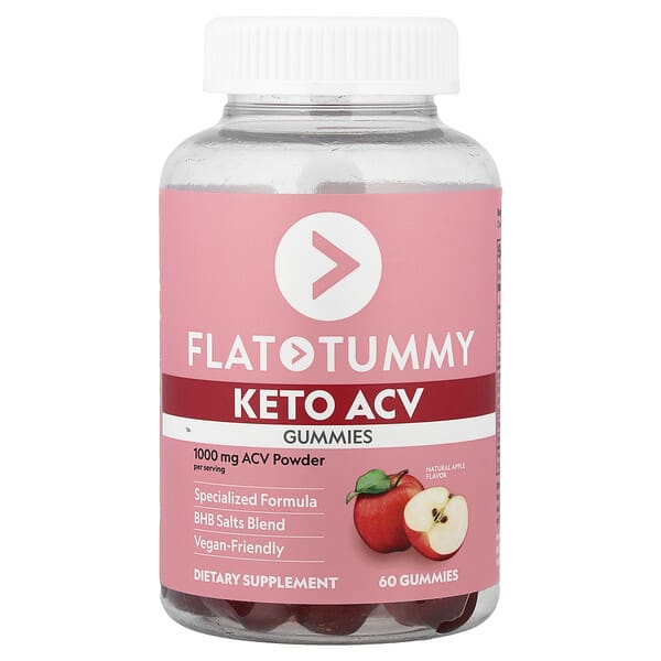 ftt03493_v_8.jpg Keto ACV, жевательные таблетки, со вкусом натурального яблока, 60 жевательных таблеток — Flat Tummy