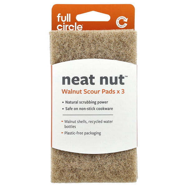 ful02000_v_18.jpg Neat Nut, хозяйственные губки из скорлупы грецкого ореха, 3 шт. — Full Circle