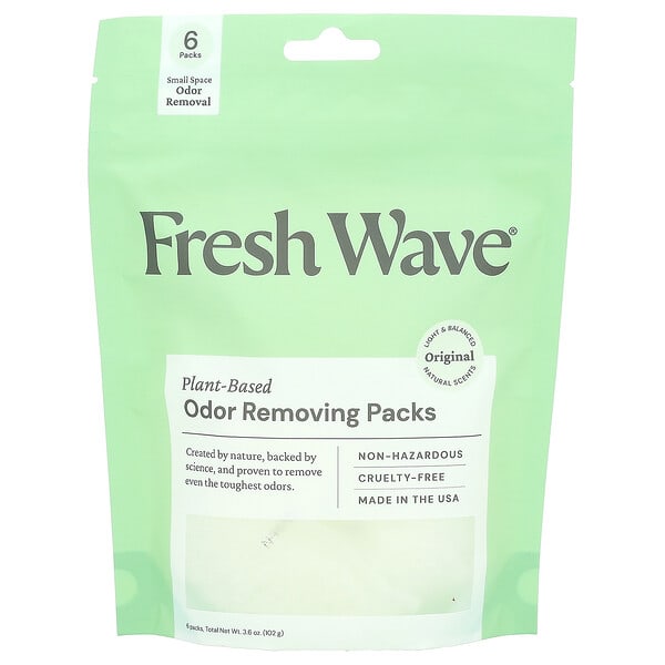 fwv00055_v_2.jpg Fresh Wave, Пакеты для устранения запаха, оригинальные, 6 упаковок