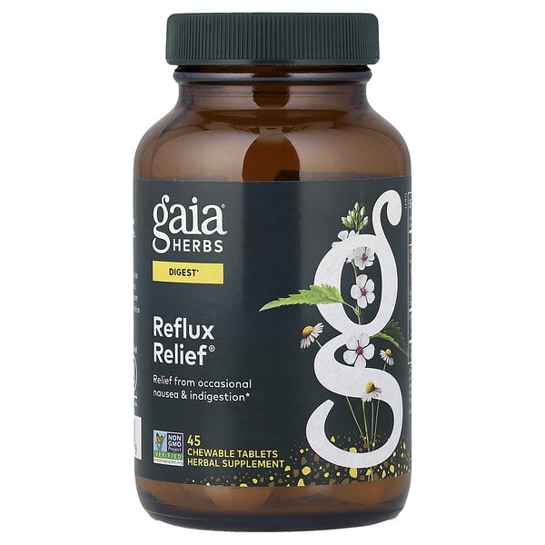 gai14683_v_60.jpg Reflux Relief, 45 жевательных таблеток — Gaia Herbs