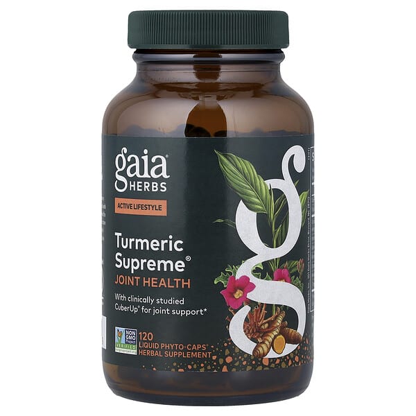 gai15027_v_76.jpg Turmeric Supreme®, добавка для здоровья суставов, 120 Liquid Phyto-Caps® — Gaia Herbs