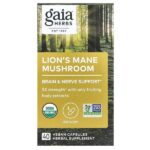 Гриб львиная грива, 40 веганских капсул — Gaia Herbs