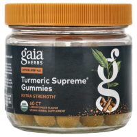 Turmeric Supreme®, со вкусом лимона и имбиря, 60 жевательных таблеток — Gaia Herbs