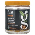 Turmeric Supreme®, ежедневные жевательные таблетки для взрослых, со вкусом лимона и имбиря, 40 жевательных таблеток — Gaia Herbs