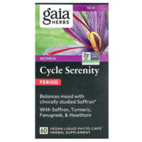 для женщин, Cycle Serenity, средство для менструации, 60 веганских капсул Phyto-Caps — Gaia Herbs