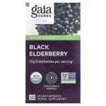 черная бузина, 60 веганских капсул — Gaia Herbs