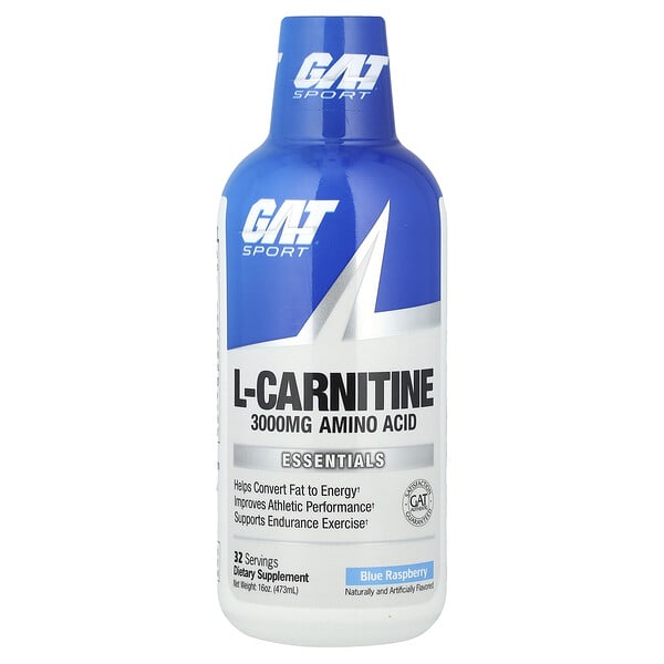 gat02285_v_20.jpg Sport, L-карнитин, голубая малина, 473 мл (16 унций) — GAT