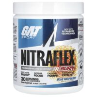 Sport, NITRAFLEX Burn, голубая малина, 204,9 г (7,23 унции) — GAT