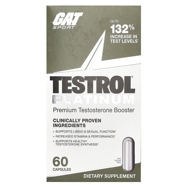 gat02378_v_25.jpg Testrol® Platinum, повышающий уровень тестостерона премиального качества, 60 капсул — GAT