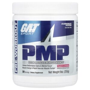 Sport, PMP, перед тренировкой, малиновый лимонад, 255 г (9 унций) — GAT