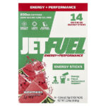 JetFuel®, Energy + Performance, энергетические палочки, арбуз, 14 пакетиков по 6,76 г (0,24 унции) — GAT