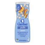 Puffs, злаковые подушечки, для малышей от 8 месяцев, вкус персика, 42 г (1,48 унции) — Gerber