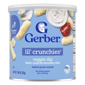 Lil' Crunchies®, снек из запеченных злаков, для детей от 8 месяцев, растительный соус, 42 г (1,48 унции) — Gerber