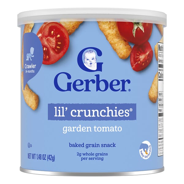 gbr04832_v_56.jpg Lil' Crunchies®, запечённый злаковый снек, для детей от 8 месяцев, томат, 42 г (1,48 унции) — Gerber