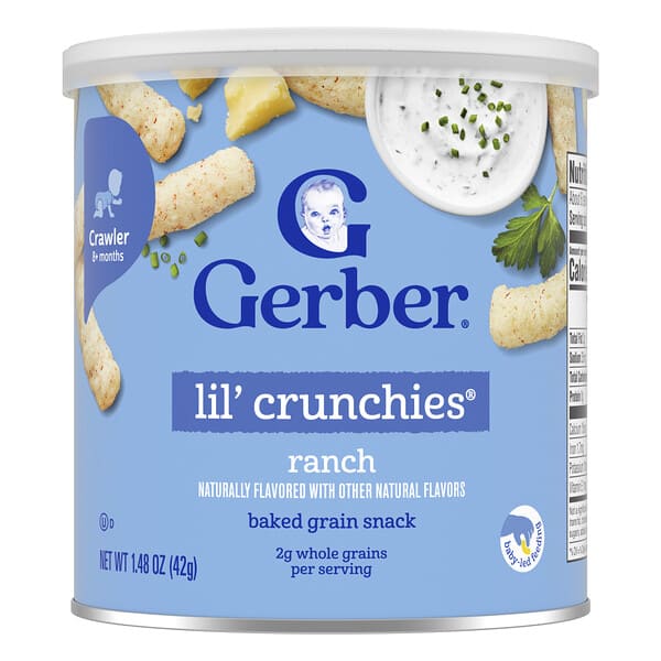 gbr04836_v_36.jpg Lil' Crunchies®, снек из запеченных злаков, для детей от 8 месяцев, ранчо, 42 г (1,48 унции) — Gerber