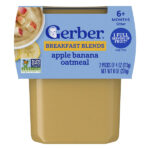 2nd Foods®, смеси для завтрака, для детей от 6 месяцев, овсянка с яблоком и бананом, 2 шт. по 113 г (4 унции) — Gerber