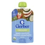 2nd Foods®, органическое пюре, яблоко, цуккини, шпинат, клубника, 99 г (3,5 унции) — Gerber