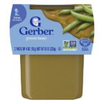 2nd Foods®, детское питание, зеленая фасоль, 2 упаковки по 113 г (4 унции) — Gerber