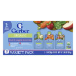 органические смеси для пюре, ассорти, 2nd Foods®, любимые фрукты и овощи, 9 паучей по 99 г (3,5 унции) — Gerber