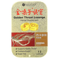 пастилки, женьшень, 12 пастилок — Golden Throat