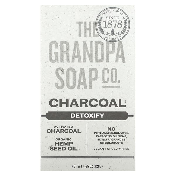 gdp00813_v_28.jpg Мыло для лица и тела, древесный уголь, 120 г (4,25 унции) — The Grandpa Soap Co.