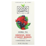 Good Earth Teas, Sensorial Blends, Herbal Tea, Hibiscus, Rose & Sweet Berries, 15 Biodegradable Teabags, 1.48 oz (42 g)