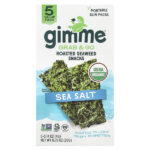 Grab & Go, жареные снеки из морских водорослей, морская соль, 5 шт. В упаковке, 4 г (0,14 унции) — gimMe