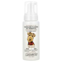 Professional Pet Care, безводный пенящийся шампунь для собак, с овсянкой и кокосом, 236 мл (8 жидк. унц.) — Giovanni