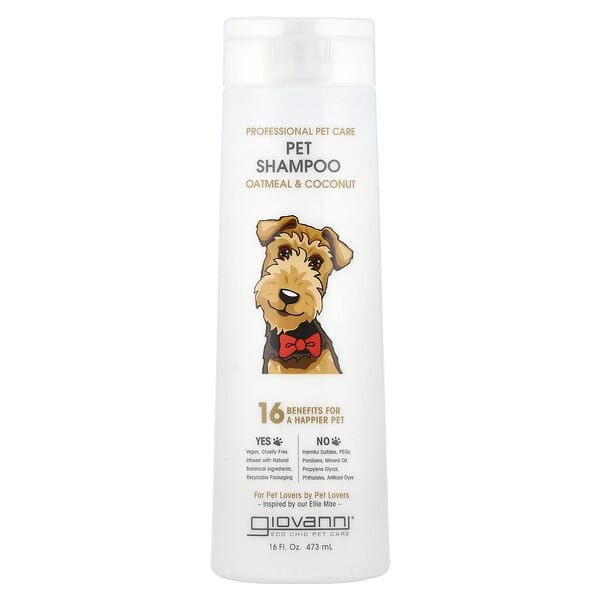 gio18688_v_12.jpg Professional Pet Care, шампунь для собак, с овсянкой и кокосом, 473 мл (16 жидк. унц.) — Giovanni