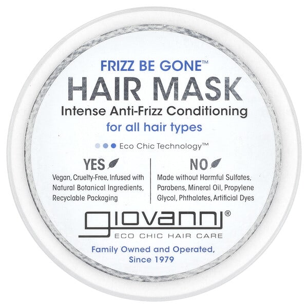 gio18956_v_19.jpg Frizz Be Gone™, маска для волос, интенсивный кондиционер против пушения, 295 мл (10 жидк. унц.) — Giovanni