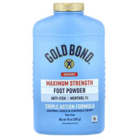Medicated, порошок для ног, средство тройного действия, 283 г (10 унций) — Gold Bond