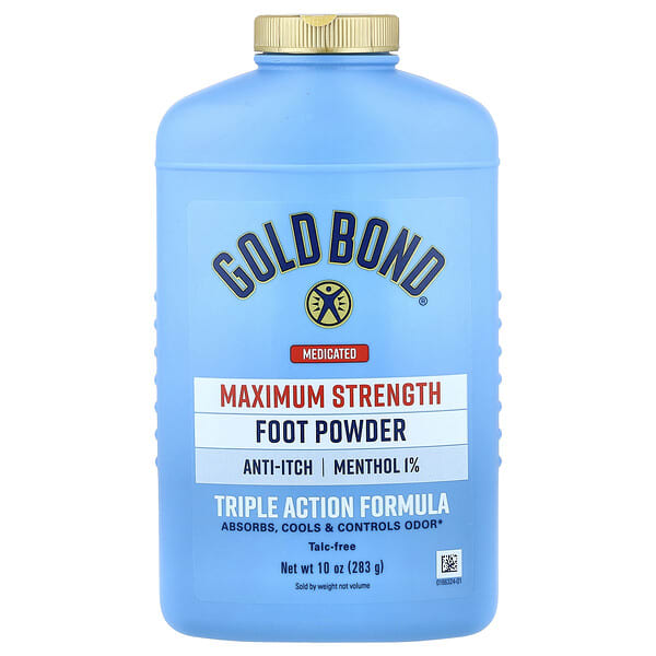 gld01712_v_29.jpg Medicated, порошок для ног, средство тройного действия, 283 г (10 унций) — Gold Bond