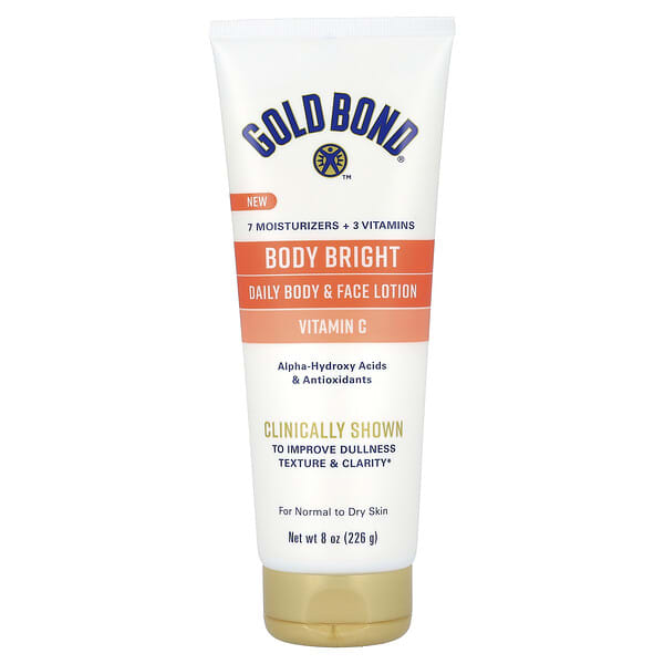 gld04340_v_8.jpg Body Bright, ежедневный лосьон для тела и лица, для нормальной и сухой кожи, 226 г (8 унций) — Gold Bond