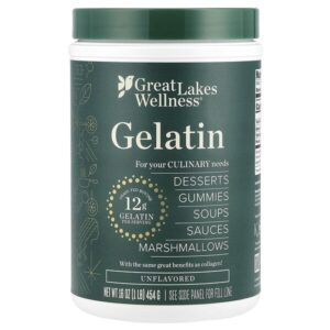 Желатин, без добавок, 454 г (16 унций) — Great Lakes Wellness