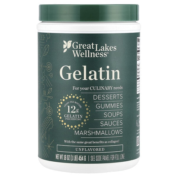 glk00211_v_97.jpg Желатин, без добавок, 454 г (16 унций) — Great Lakes Wellness