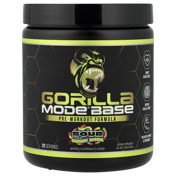 gll51260_v_8.jpg Mode® Base, предтренировочная добавка, кислая жевательная мармеладка, 250 г (0,55 фунта) — Gorilla Mind