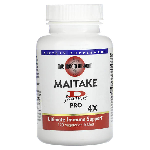 gme10722_v_25.jpg Maitake D-Fraction, Pro 4X, 120 вегетарианских таблеток — Mushroom Wisdom